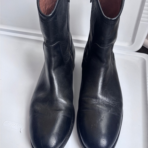 Frye Melissa Button Short Leather Boots Black Size 10 - Picture 2 of 8